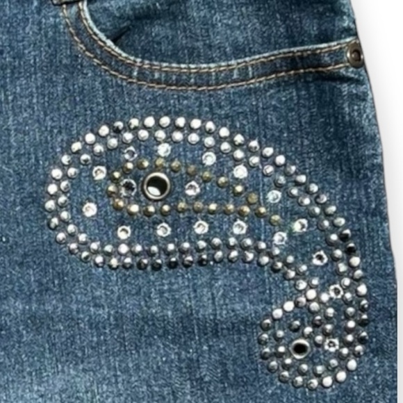 🌻Vintage Y2K Isabel Paisley Rhinestone Embellished Western Bootcut Jeans Size 4 - Picture 3 of 9